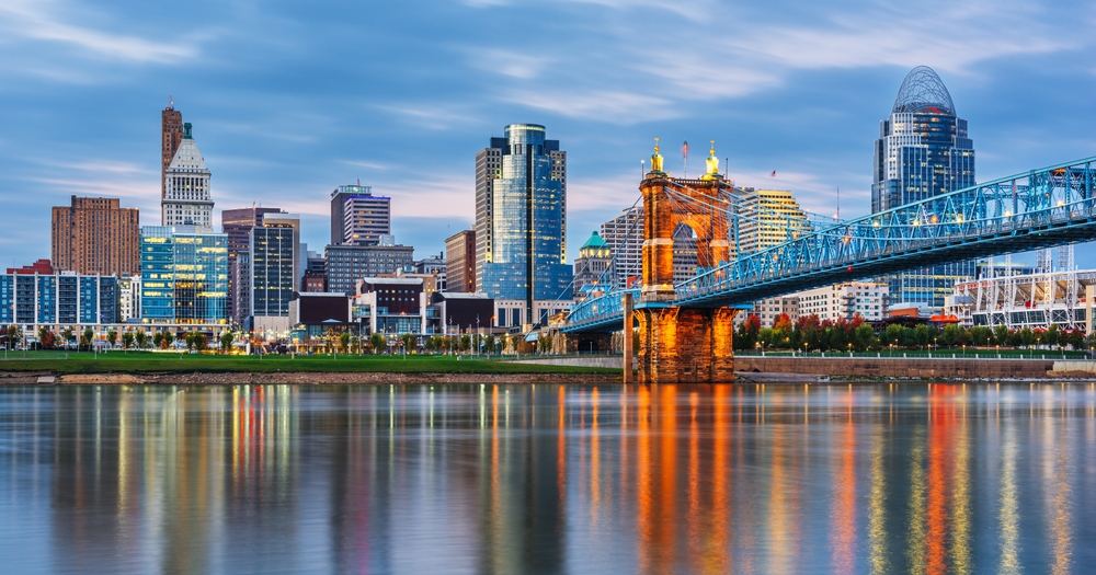 Cincinnati Skyline Over the Water