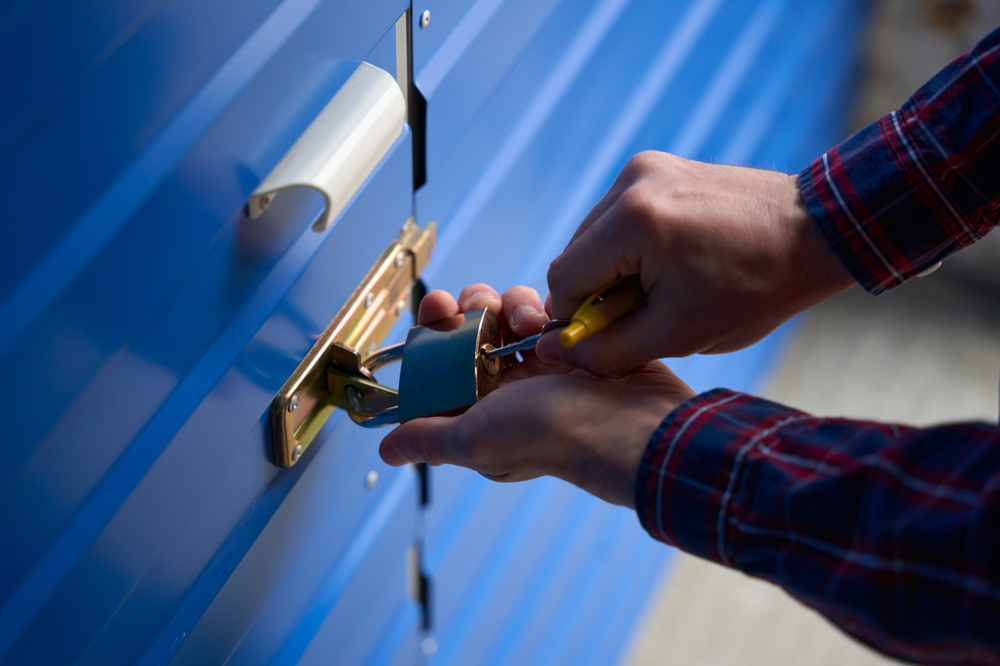 Securing Storage Unit with Padlock