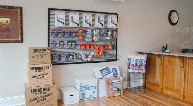 We sell moving supplies such as boxes, packing tape and more!