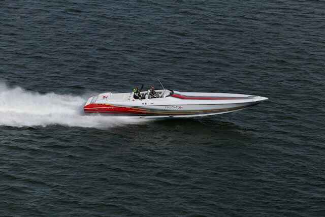 A speedboat on the water