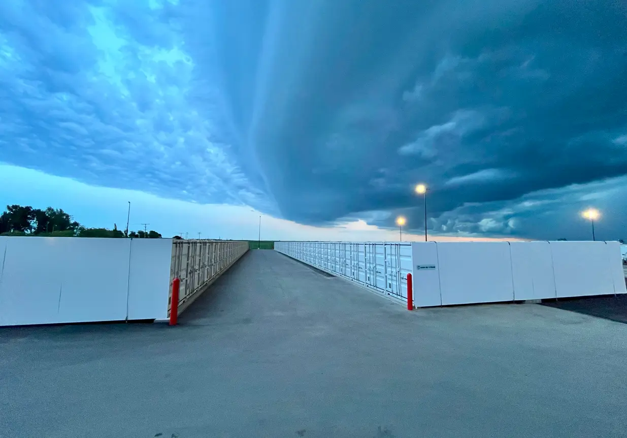White storage containers in Regina