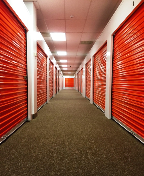 hallway of interior access self storage units