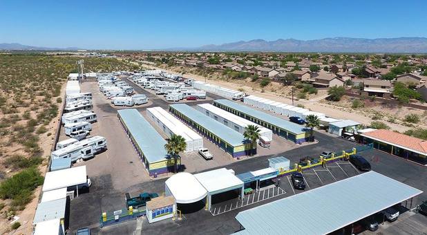 Aerial view of Rita Ranch RV & Storage Facility in Tucson, AZ