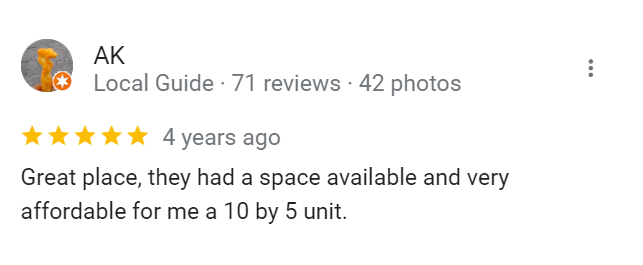 Torrance Western Self Storage - Google Review 3