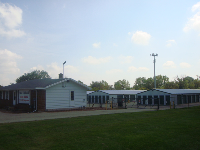 self storage facility with perimeter fence and automatic gate