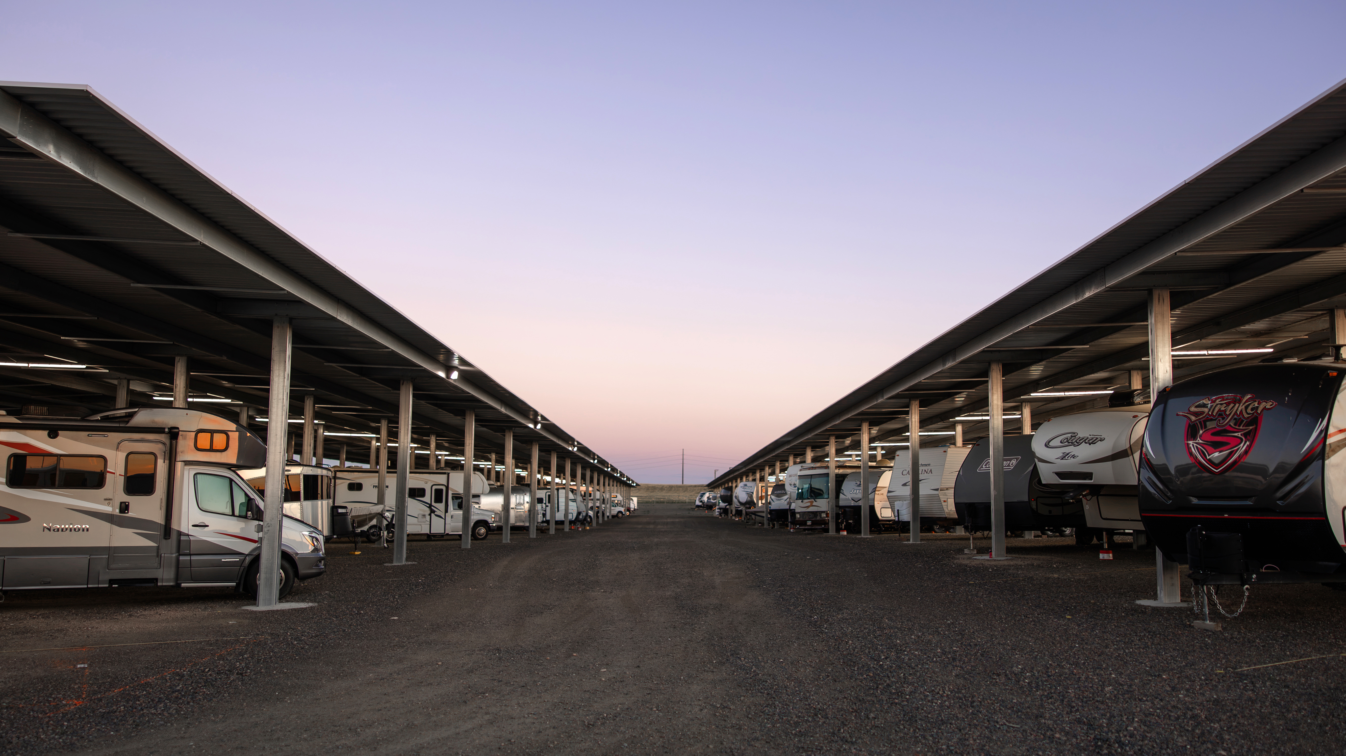 Wide Parking Aisles in Cheyenne WY at I-25 RV Storage Wide Parking Aisles in Cheyenne WY at I-25 RV Storage