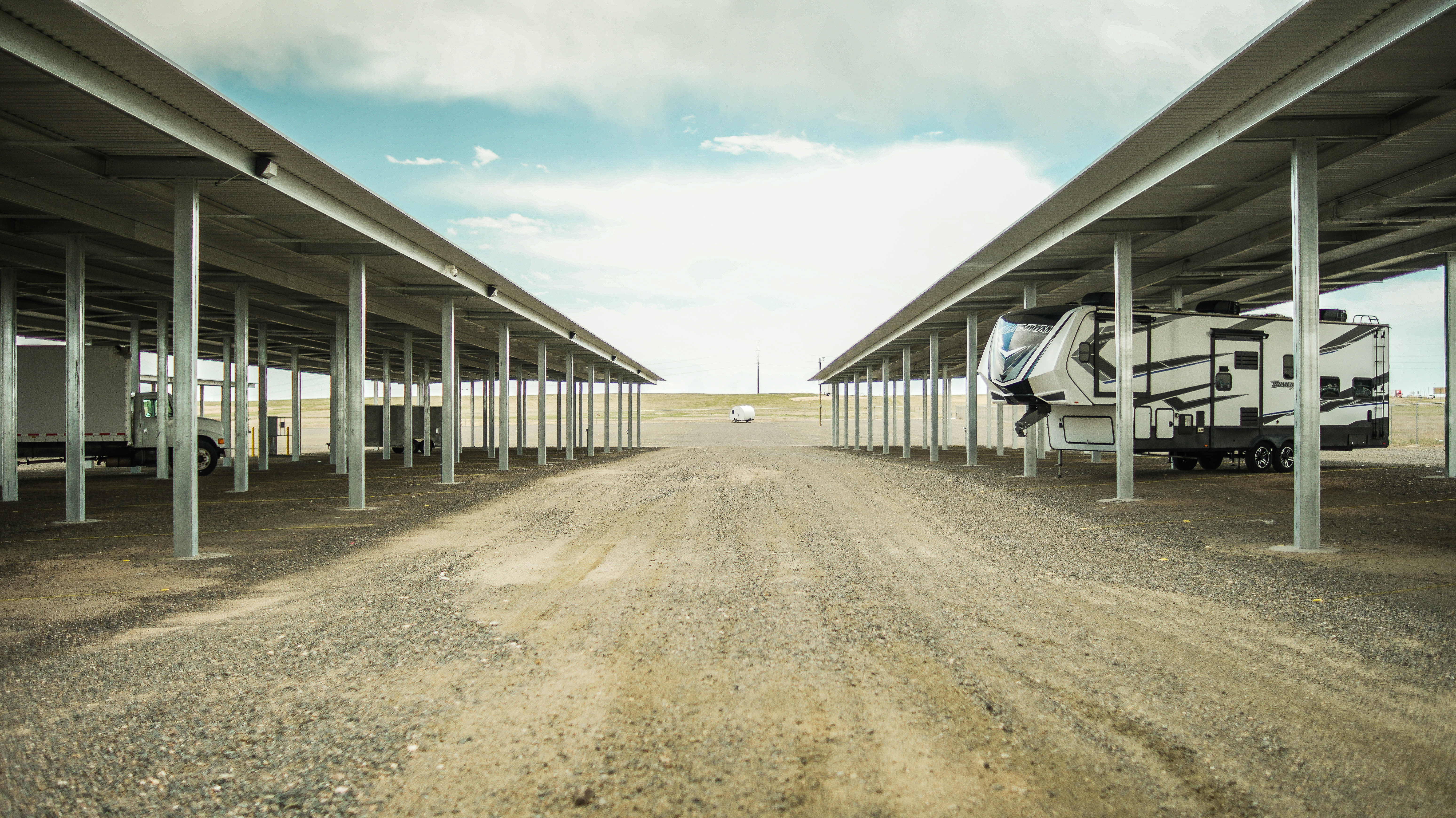 Wide Parking Aisles in Cheyenne WY at I-25 RV Storage