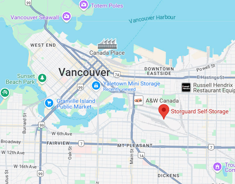 Map to Storguard Vancouver, 750 Terminal Ave, Vancouver, BC V6A 2M5