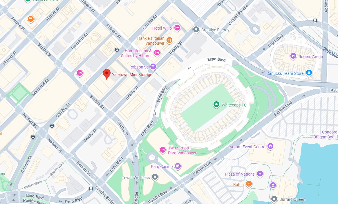 Storguard Yaletown Mini Storage Map