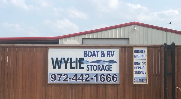 Wylie Boat & RV Storage and Hughes Marine Boat Repair Entrance