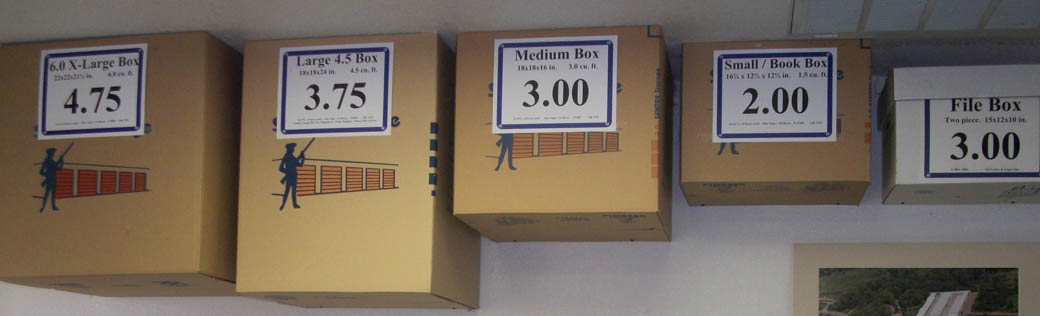 Moving boxes product display at Sentry Storage at 4041 Wild Chaparral Dr