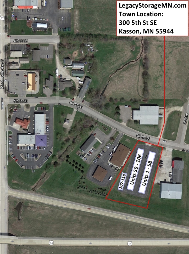 Legacy Storage Town Location Satellite Overhead View