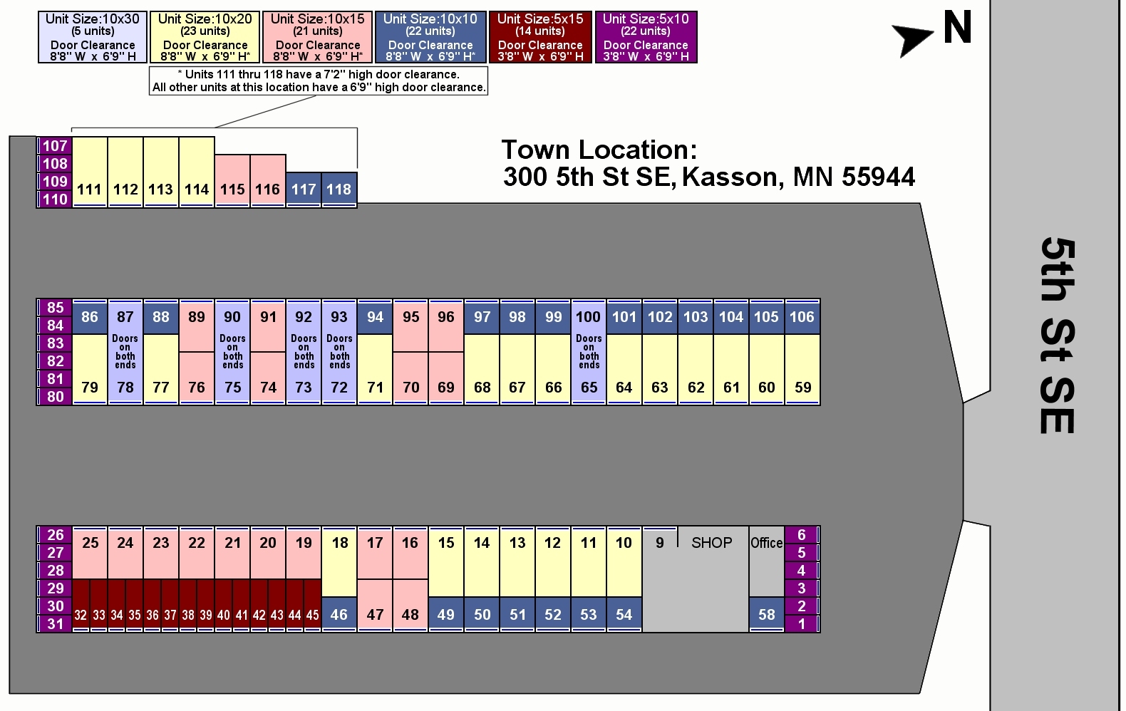 Legacy Storage Site Plan for Kasson Town Location - Self Storage in Kasson, MN