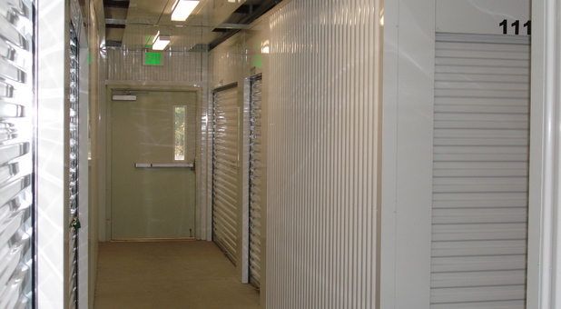 Indoor self storage units and exit at Secure Store USA