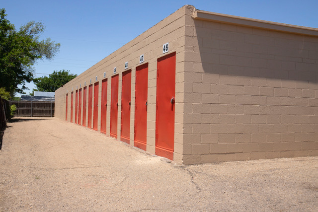 Self Storage units with exterior access doors