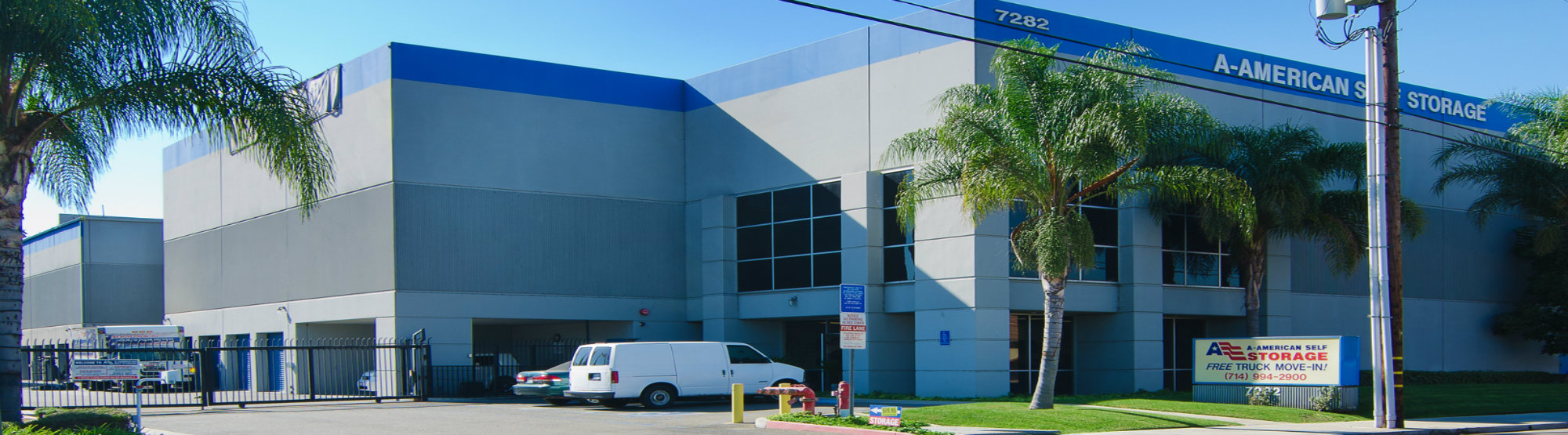 A-American Self Storage front entrance and gate