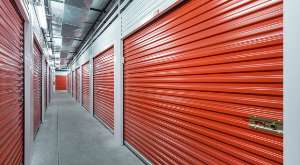 hallway of large storage units with interior access