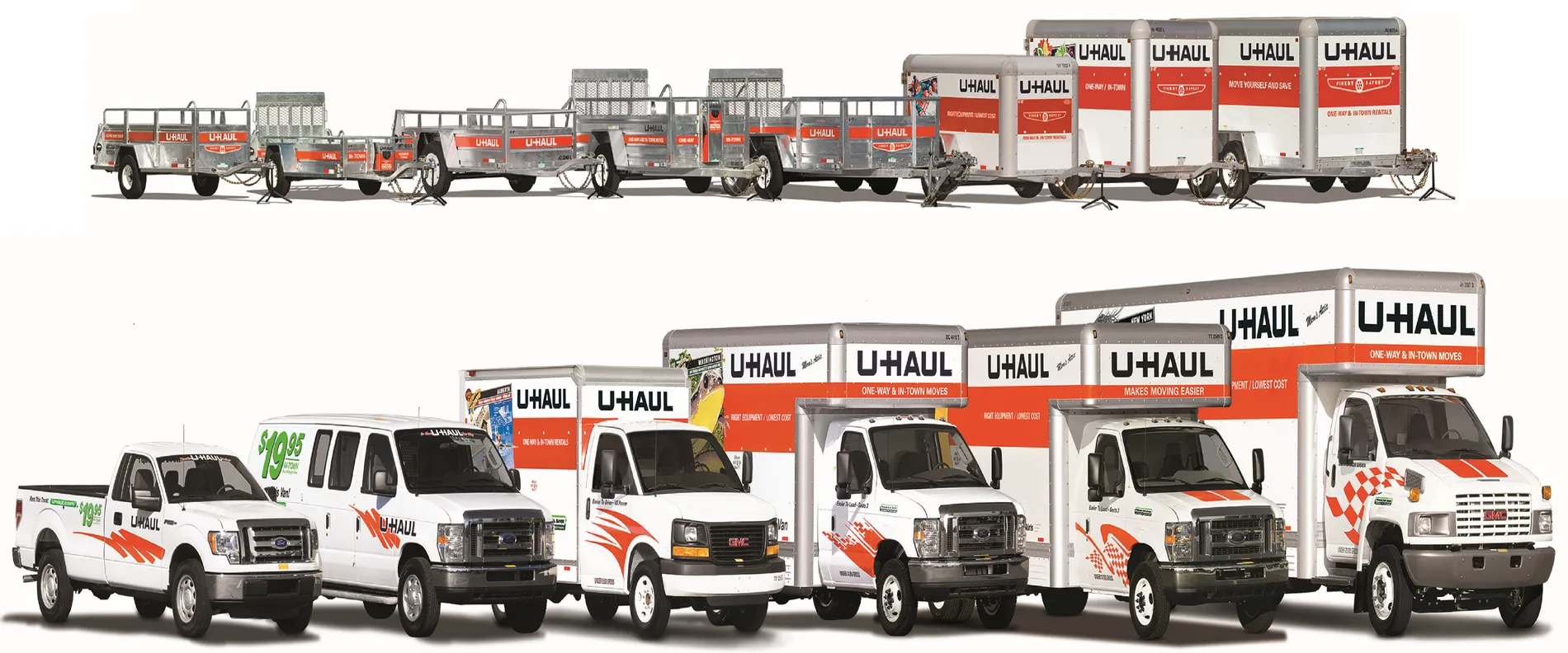 Click U-Haul Rentals to make an online reservation. Or click U-Haul Boxes to order your supplies online. 