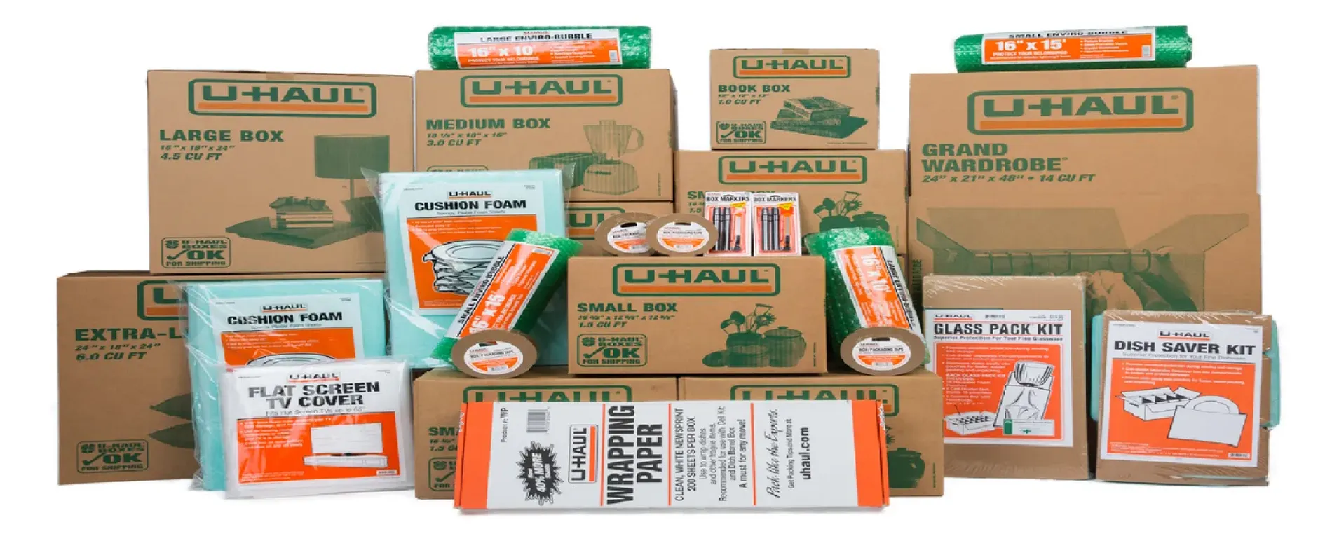 Click U-Haul Rentals to make an online reservation. Or click U-Haul Boxes to order your supplies online. 