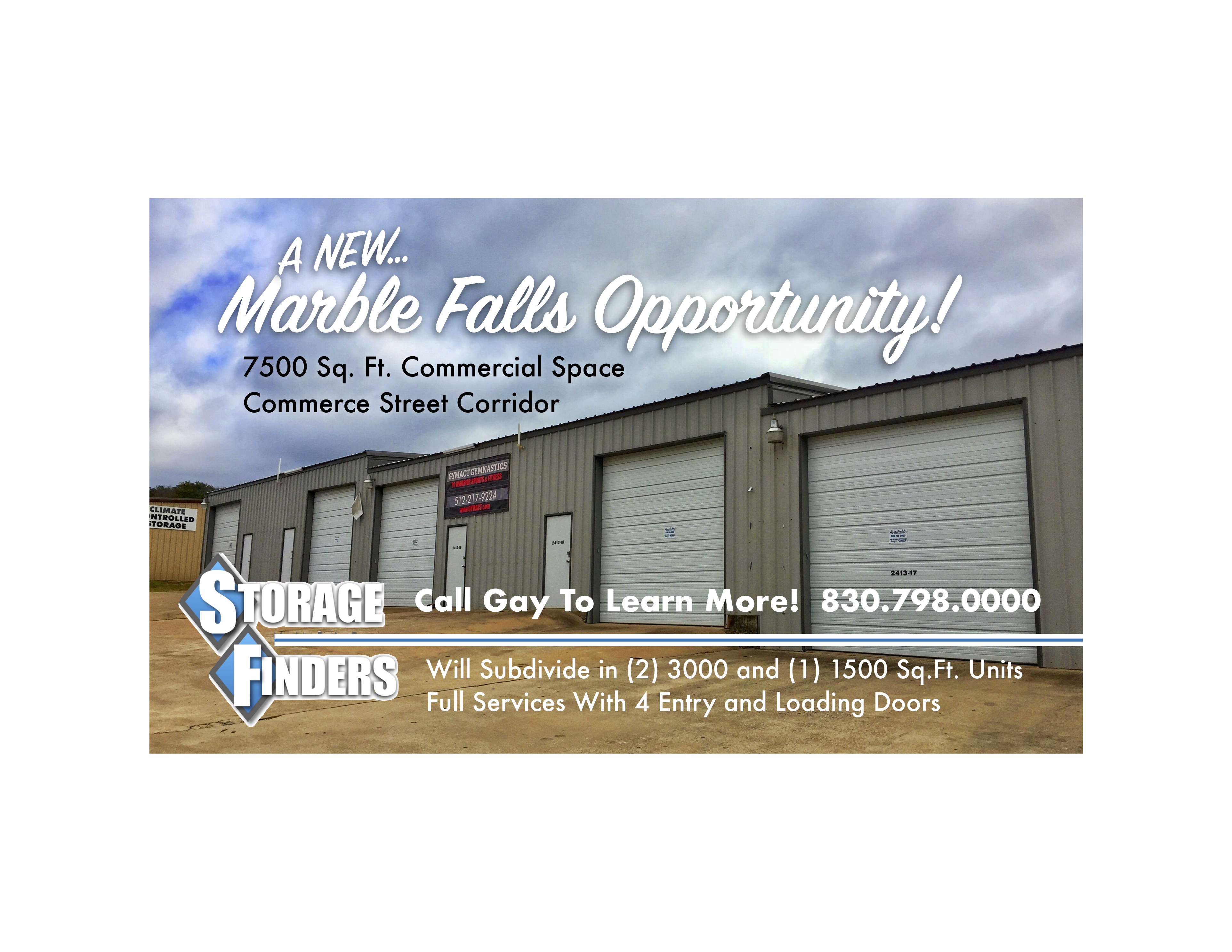 Available Now! 7500 Sq. Ft. Warehouse