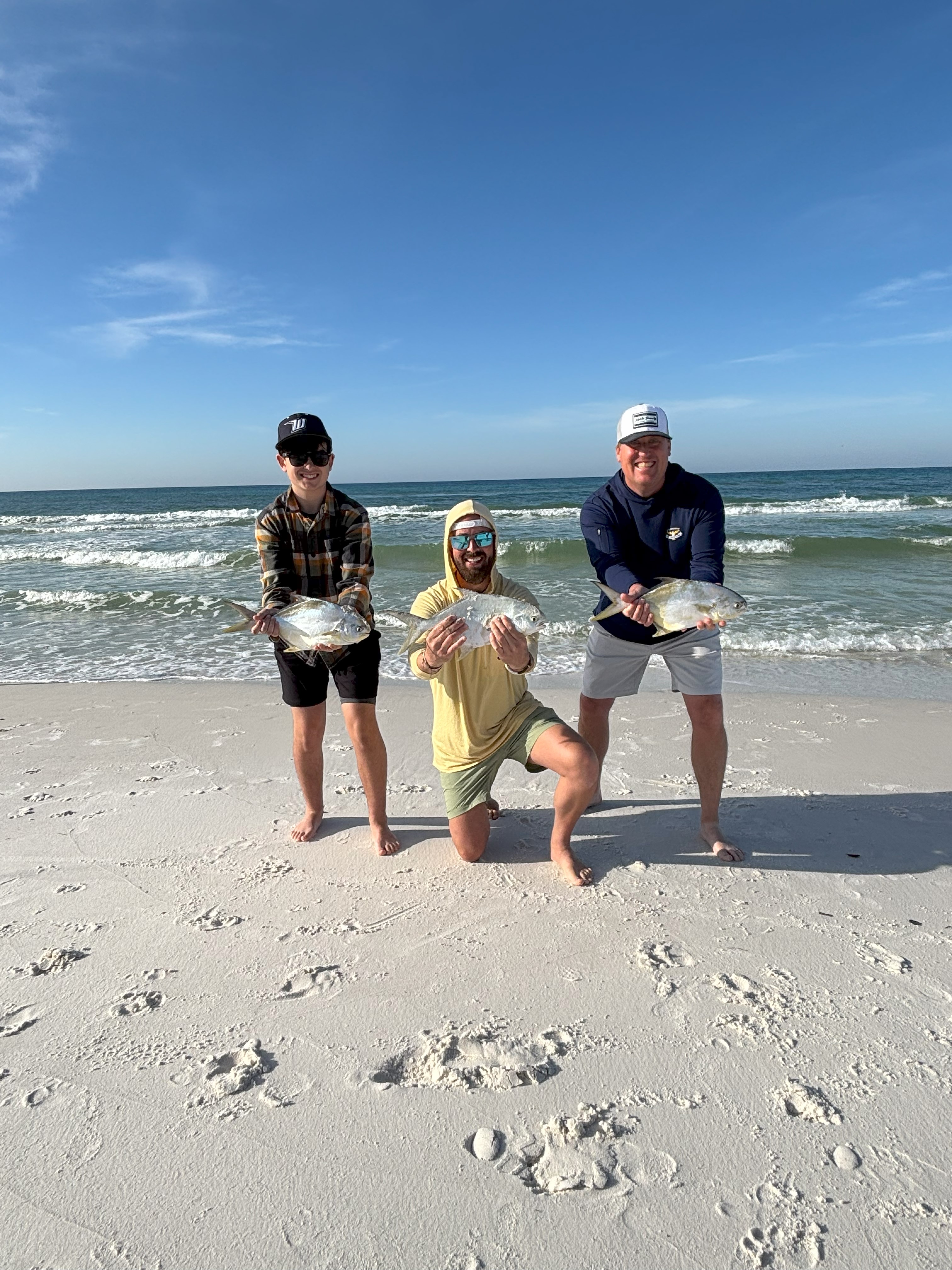 Excited Family Surf Fishing in Santa Rosa Beach, FL