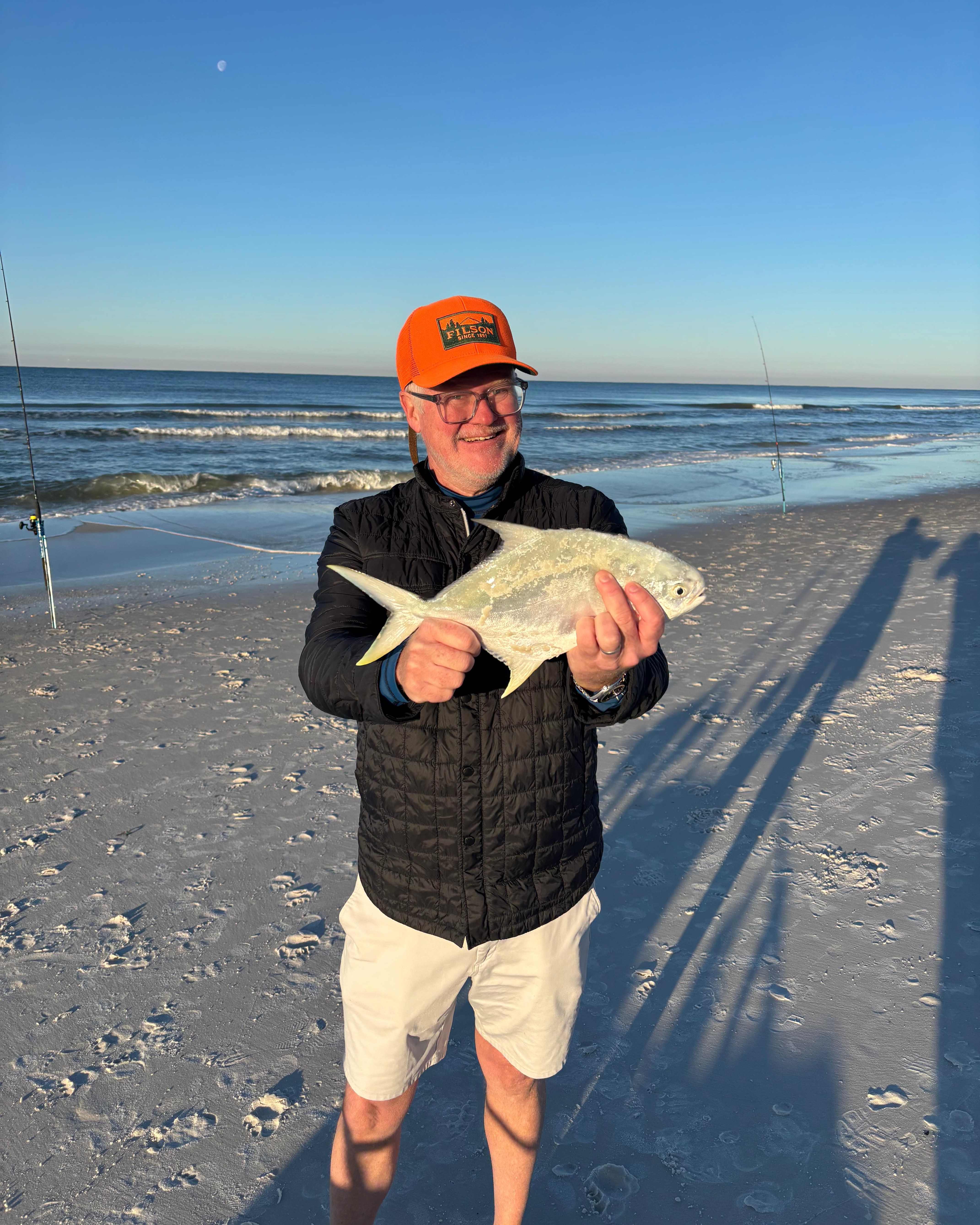 Excited Man Fishing in Santa Rosa Beach, FL