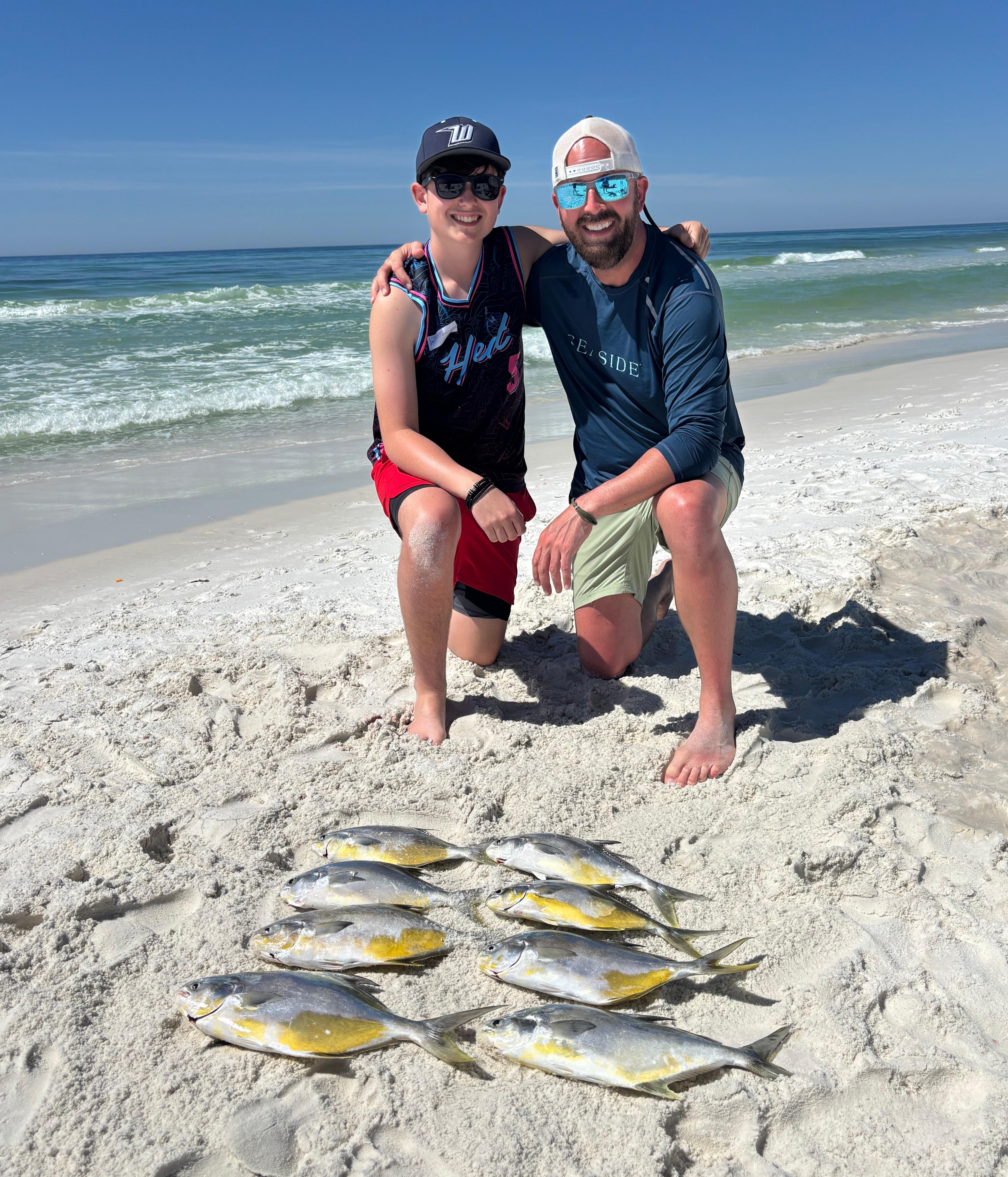 Father and Son Surf Fishing in Santa Rosa Beach, FL