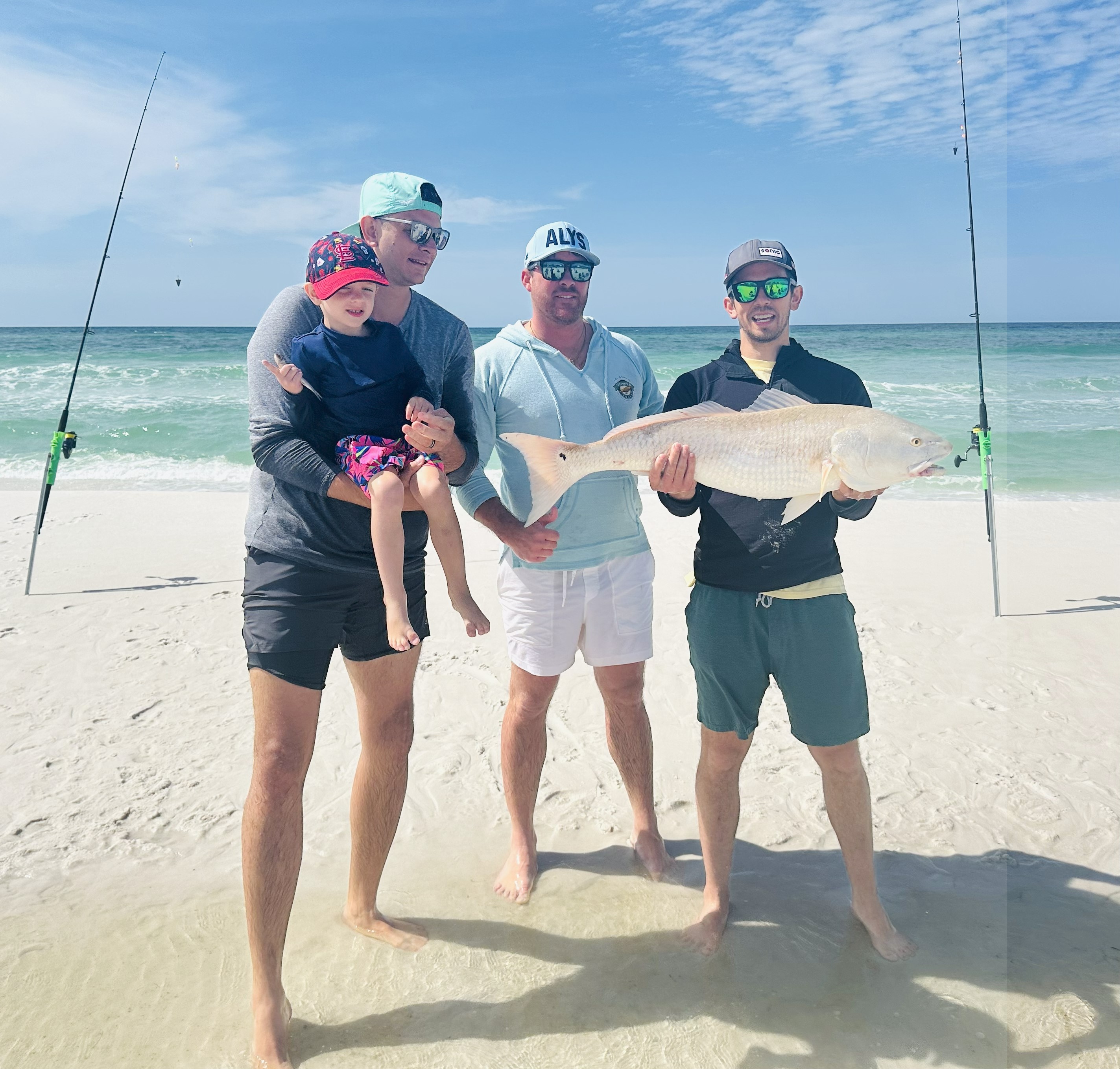 Friends Surf Fishing in Santa Rosa Beach, FL