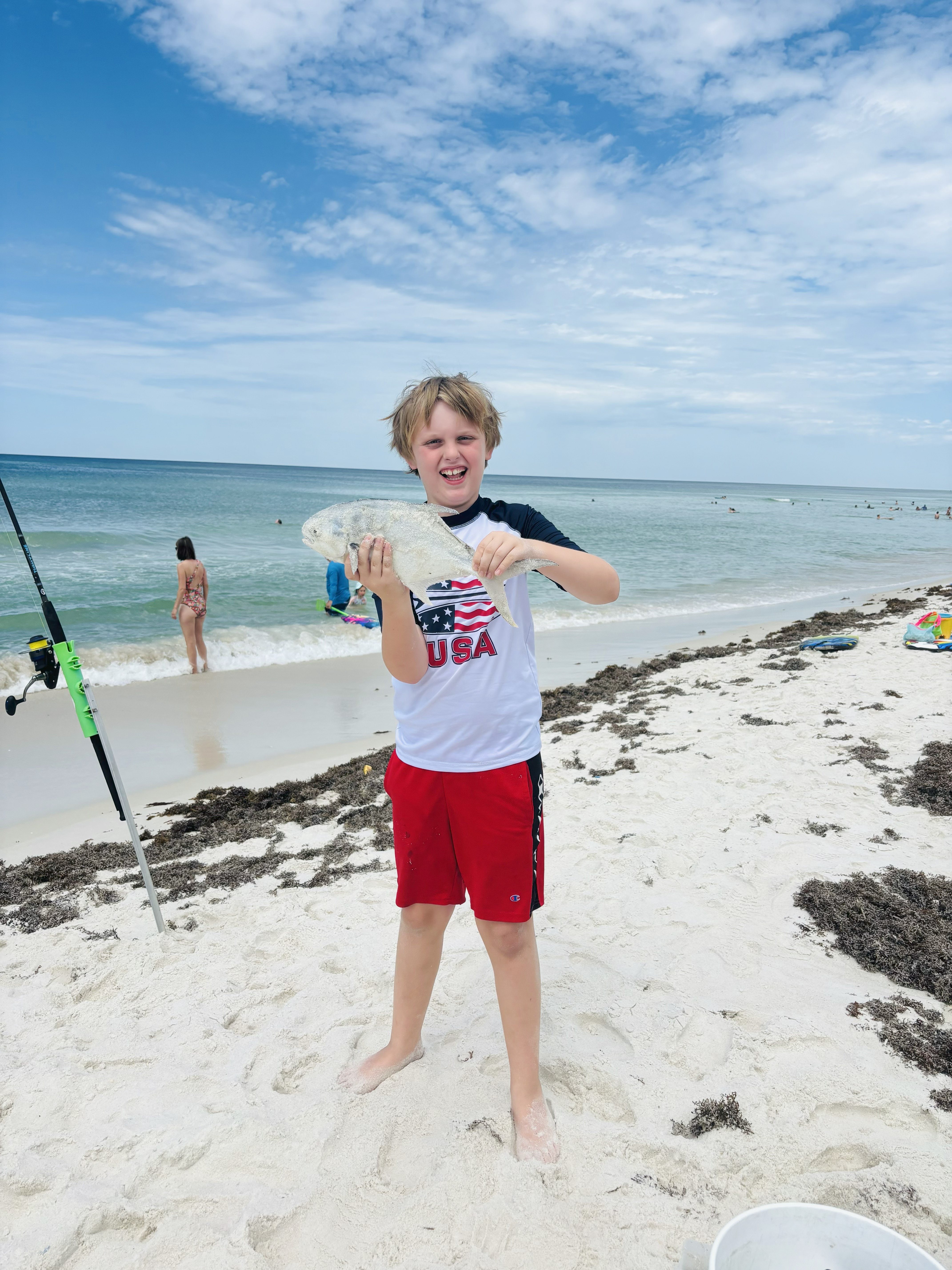 Happy Boy Surf Fishing in Santa Rosa Beach, FL