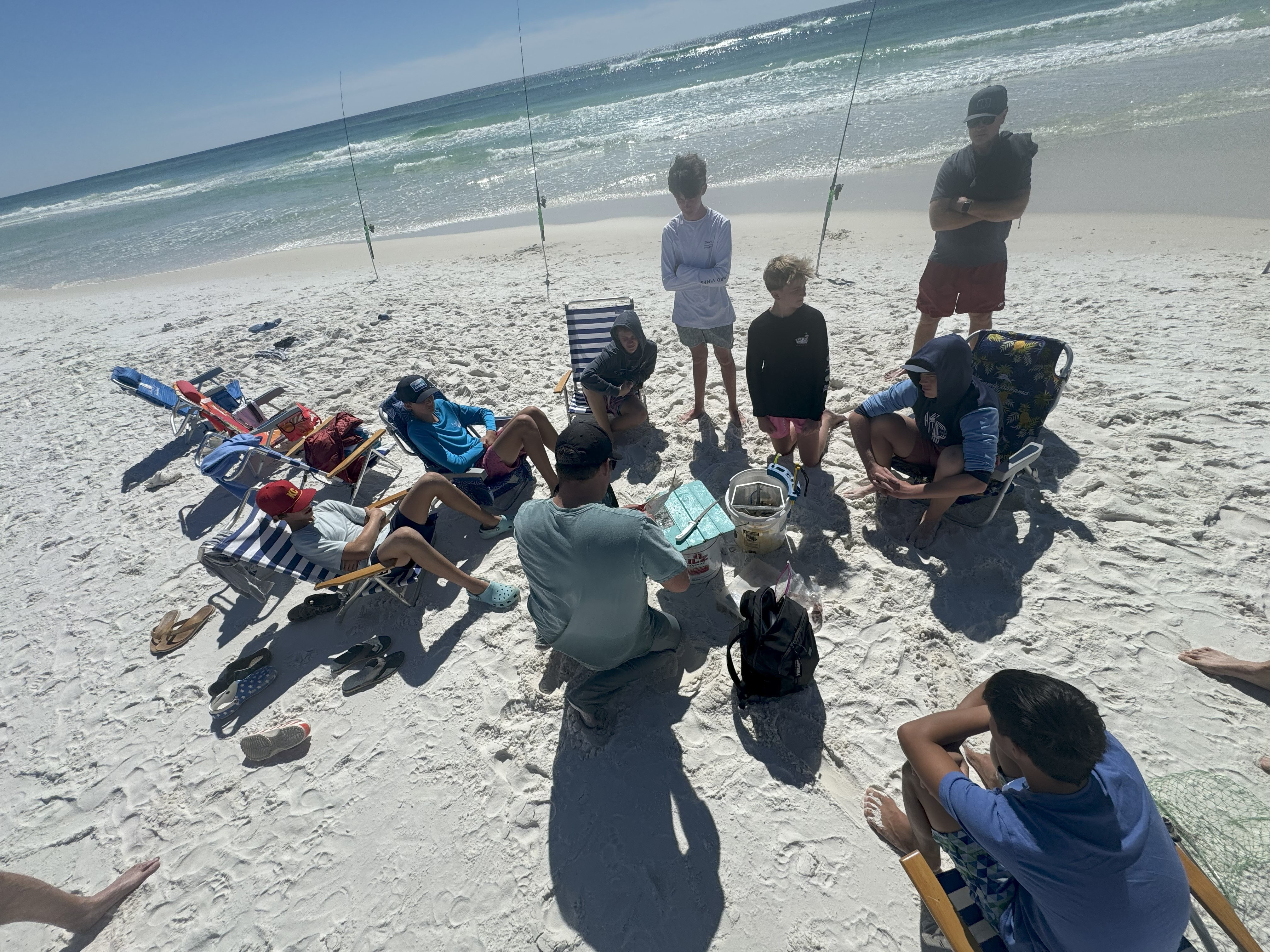Happy Family Surf Fishing in Santa Rosa Beach, FL