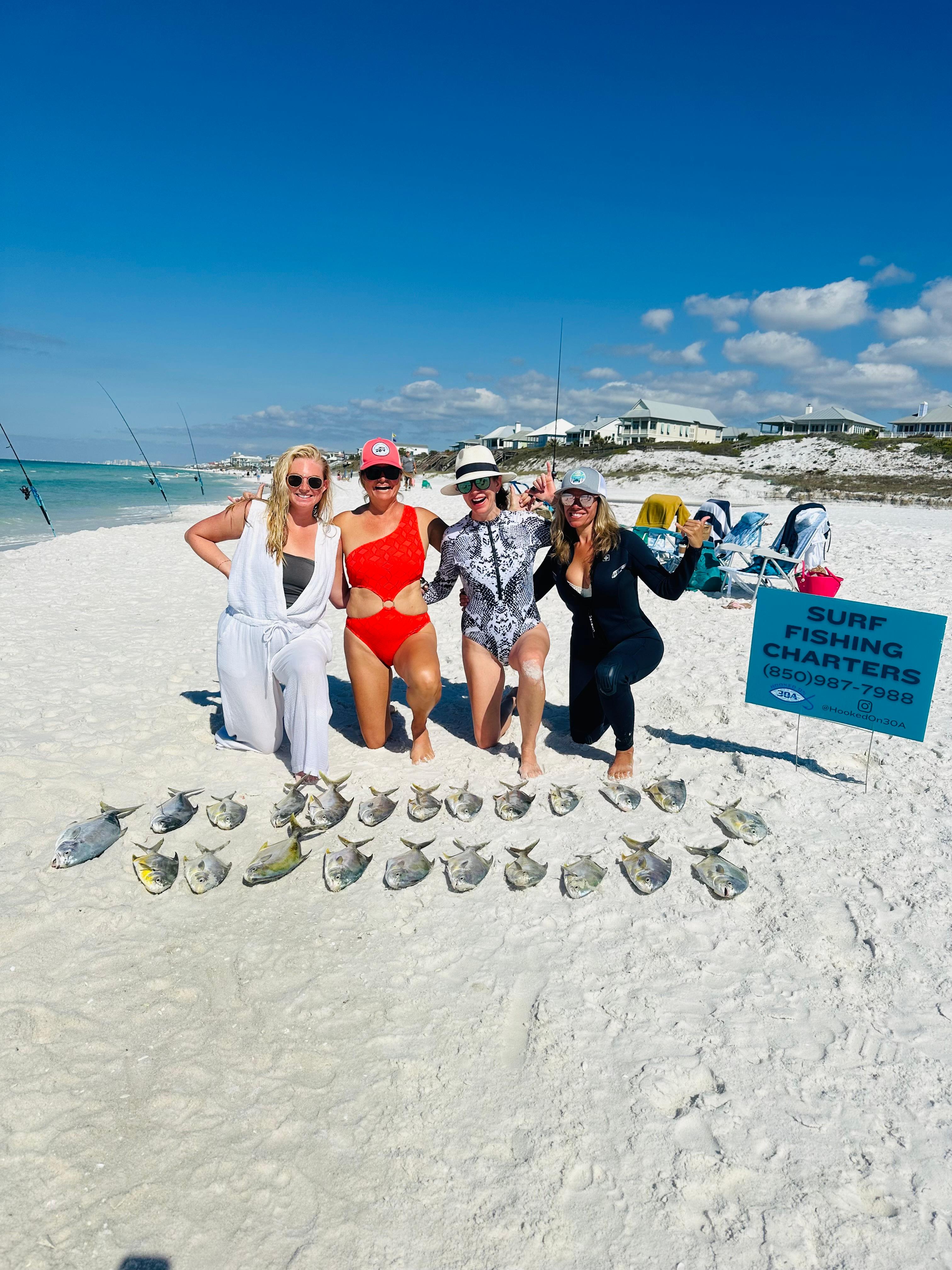 Happy Women Group Fishing in Santa Rosa Beach, FL
