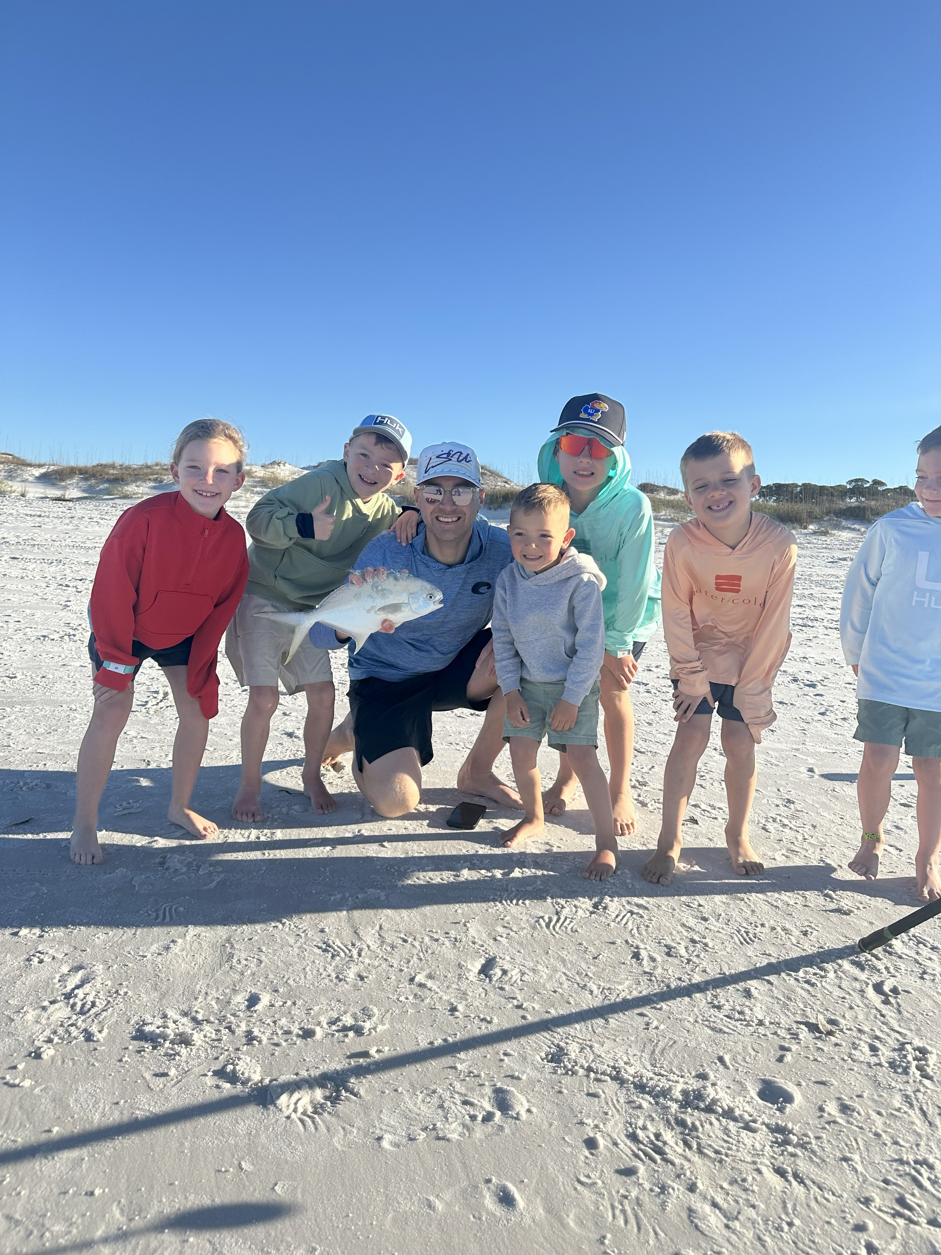 Happy Kids Group Fishing in Santa Rosa Beach, FL