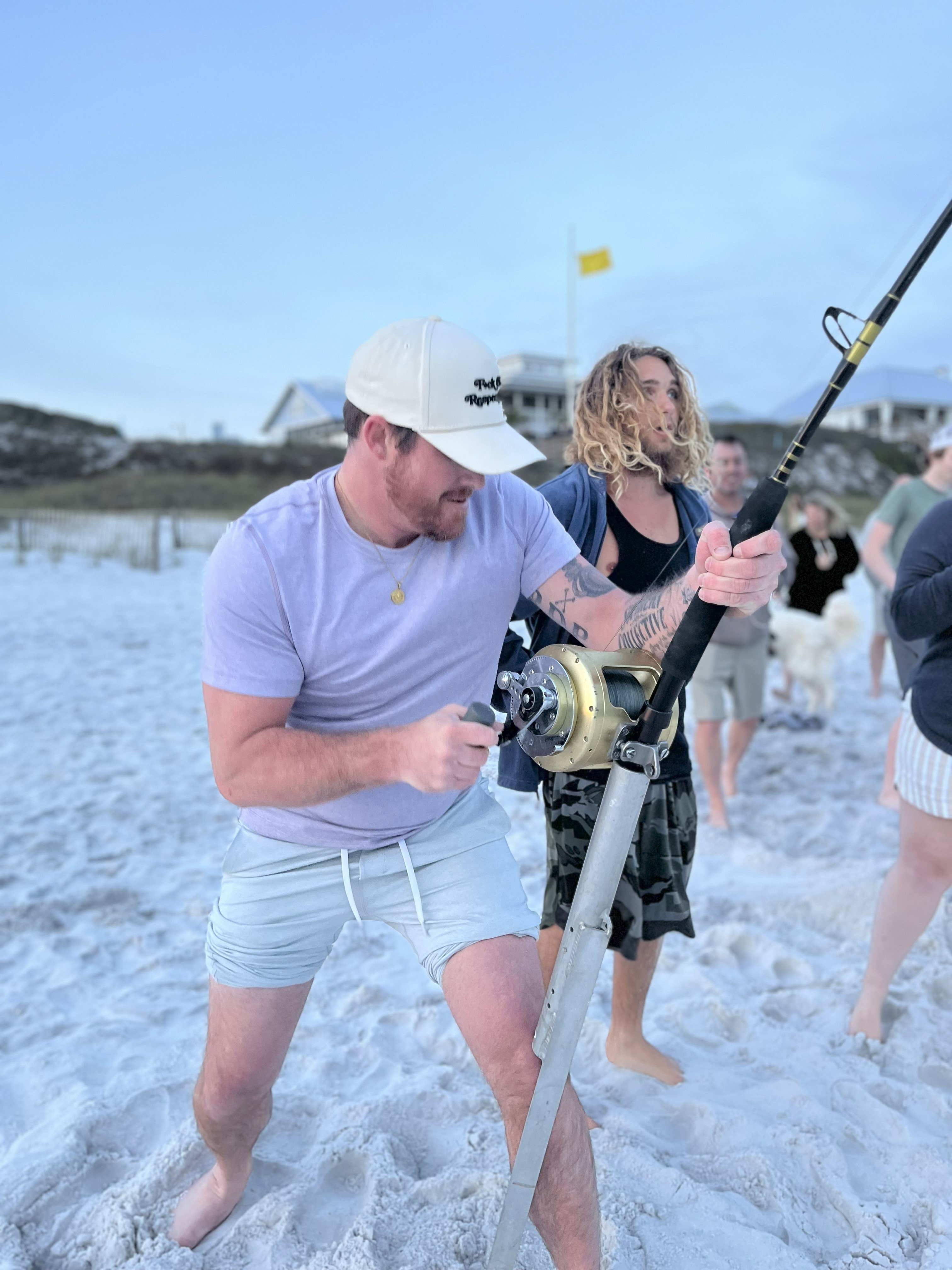 People Surf Fishing in Santa Rosa Beach, FL