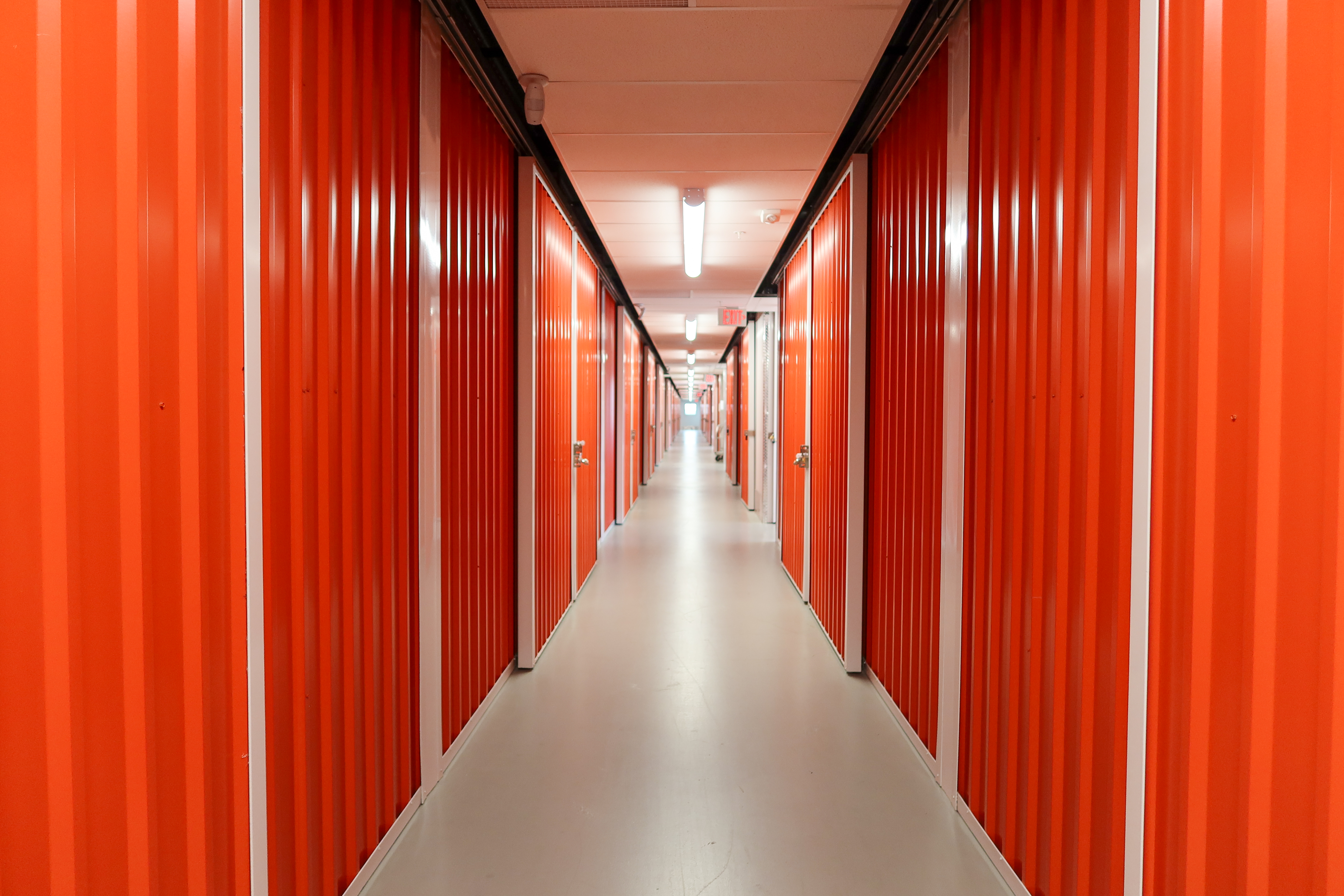 hallway of big clean storage units