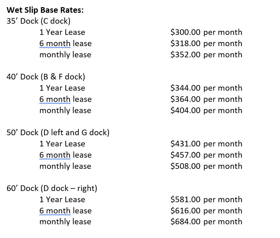 Wet Dock Rates Freeport, TX Wet Dock Rates Freeport, TX
