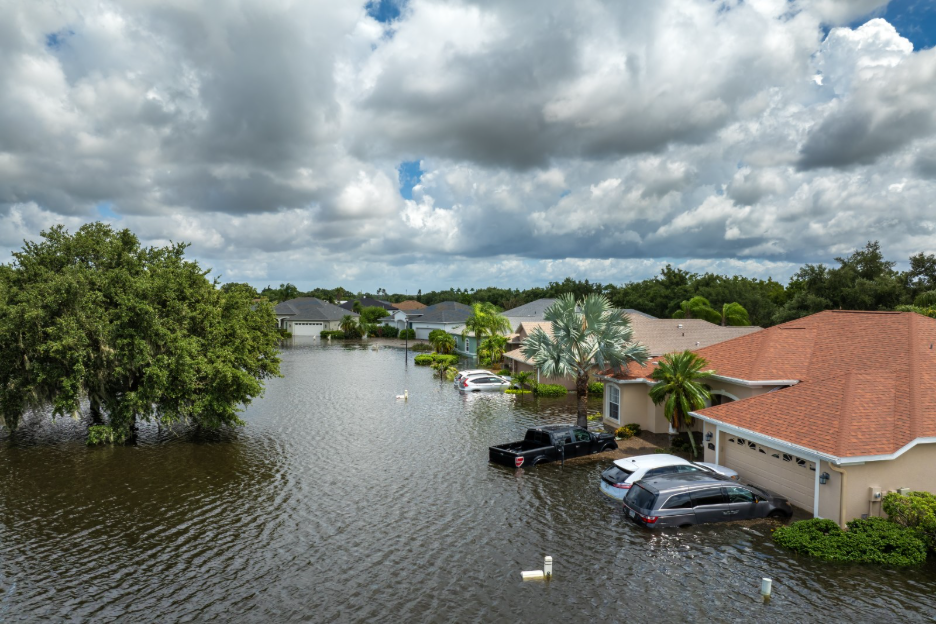 flooded homes