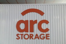 Arc Storage logo on wall Arc Storage logo on wall