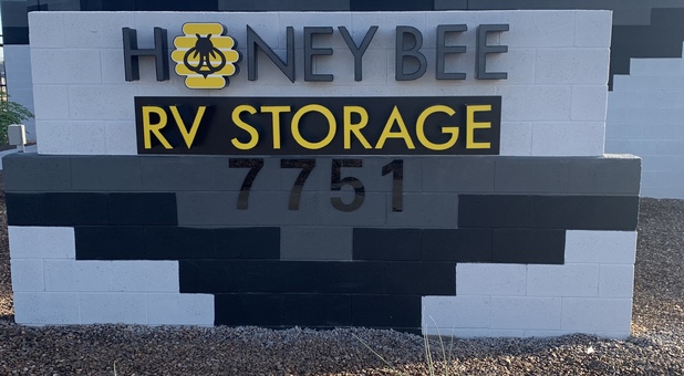 Honey Bee RV Storage sign