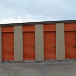 row of storage units with drive up access
