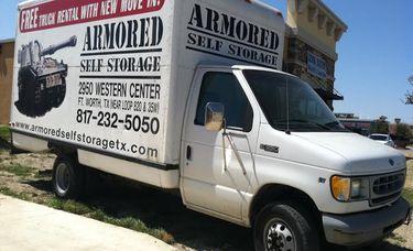 Free truck rental at Armored Self Storage in Fort Worth
